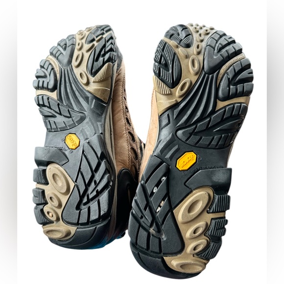 MERRELL Pulse II Goretex Mid Smoke Men's Hiking Boots size 14Tan /Black Preowned - Picture 2 of 5